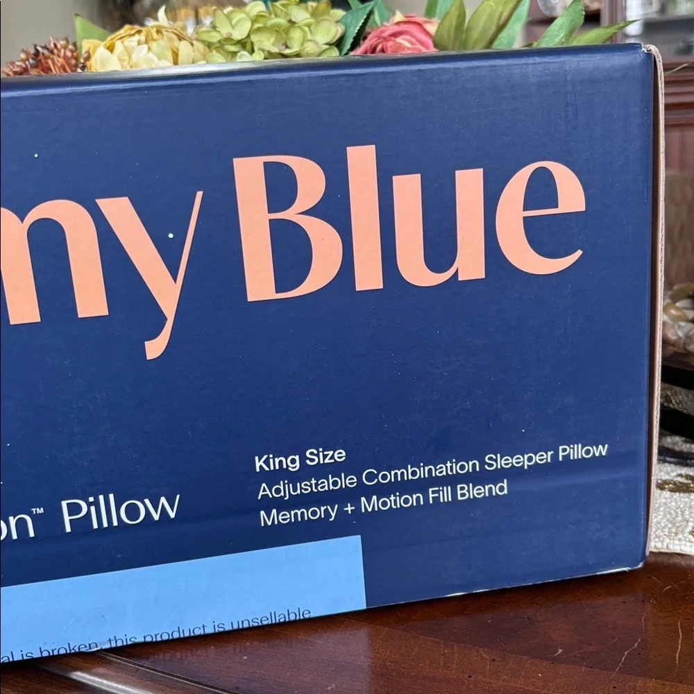 DreamyBlue Moon King Pillow Adjustable Loft Shredded Memory Foam w/ Luxury Cover
